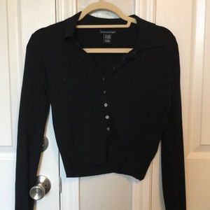 Anthropologie Black Cropped Sweater